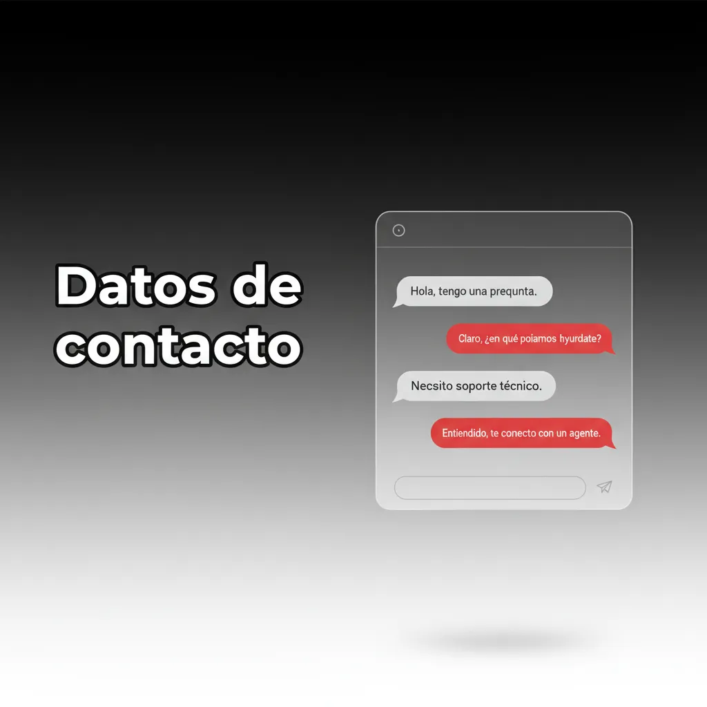 Datos de contacto: soporte 24/7 en español por chat, centro de ayuda, correos, formulario y redes sociales
