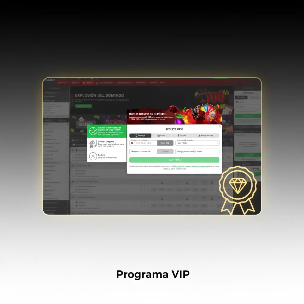 Banner del Programa VIP: niveles escalables, cashback, límites superiores y soporte prioritario por juego responsable.