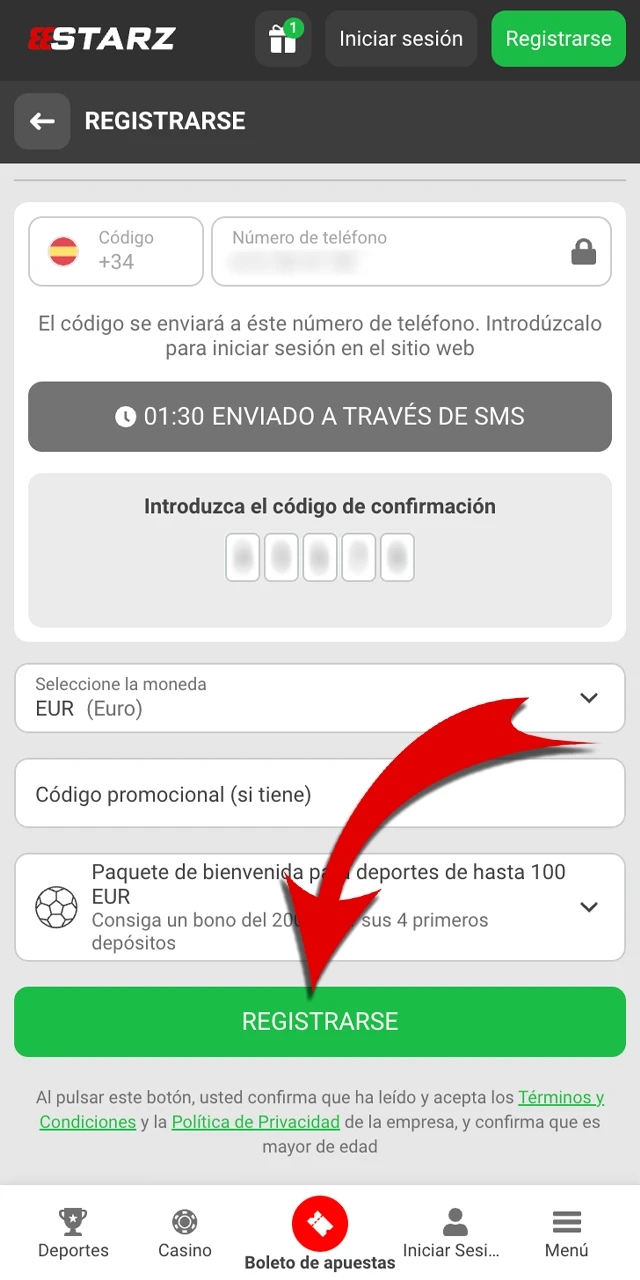 Aprende cómo confirmar tu cuenta y finalizar en 888starz.