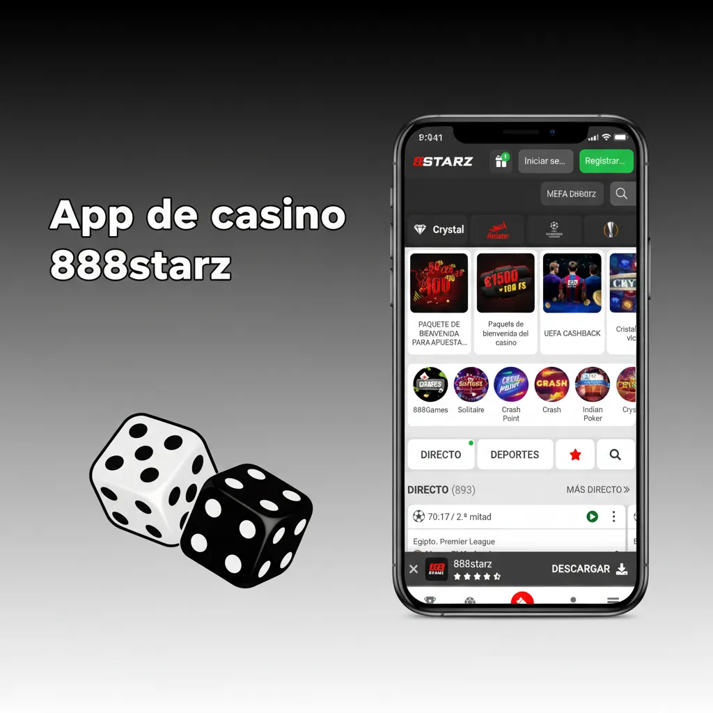 App de casino 888starz en móvil con mesas y shows en vivo, ruleta, slots y blackjack; promos y cambio entre deportes y juegos.