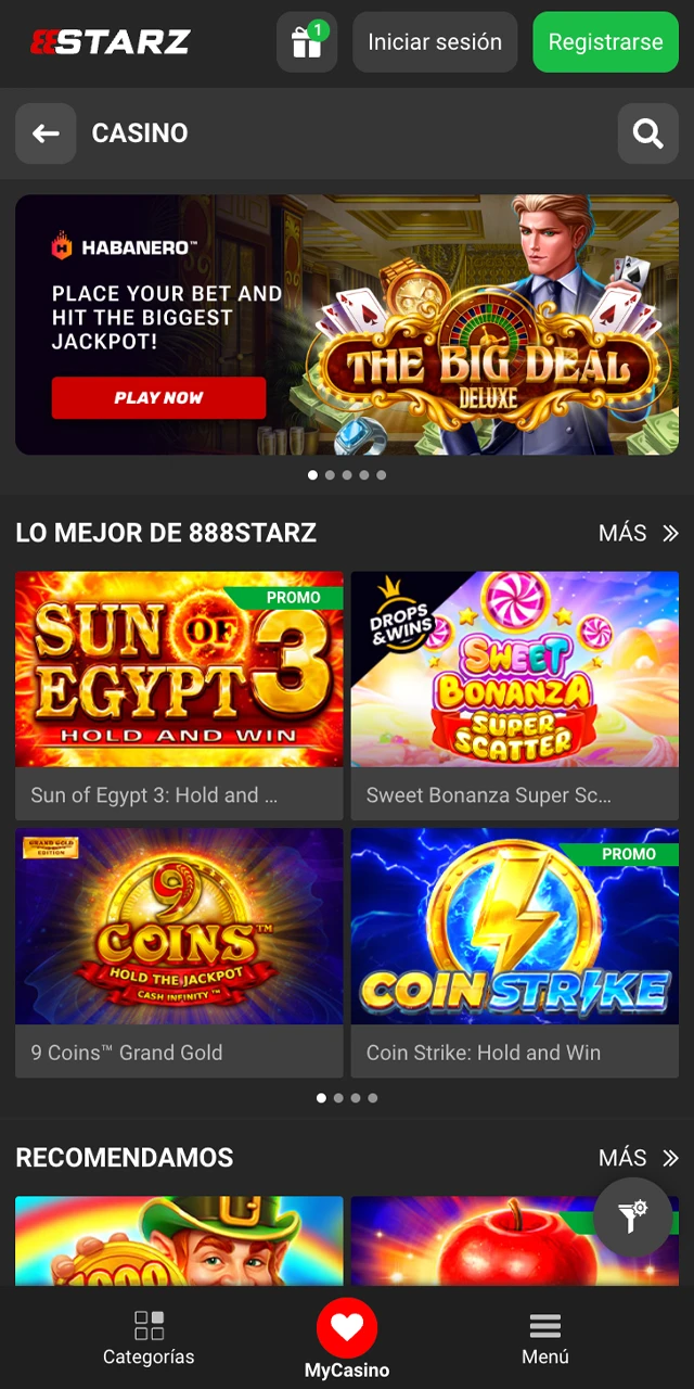 Explora los juegos de casino en 888starz y empieza a jugar.