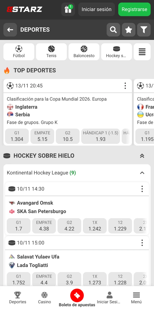 Descubre la sección de apuestas deportivas de 888starz y juega ahora.