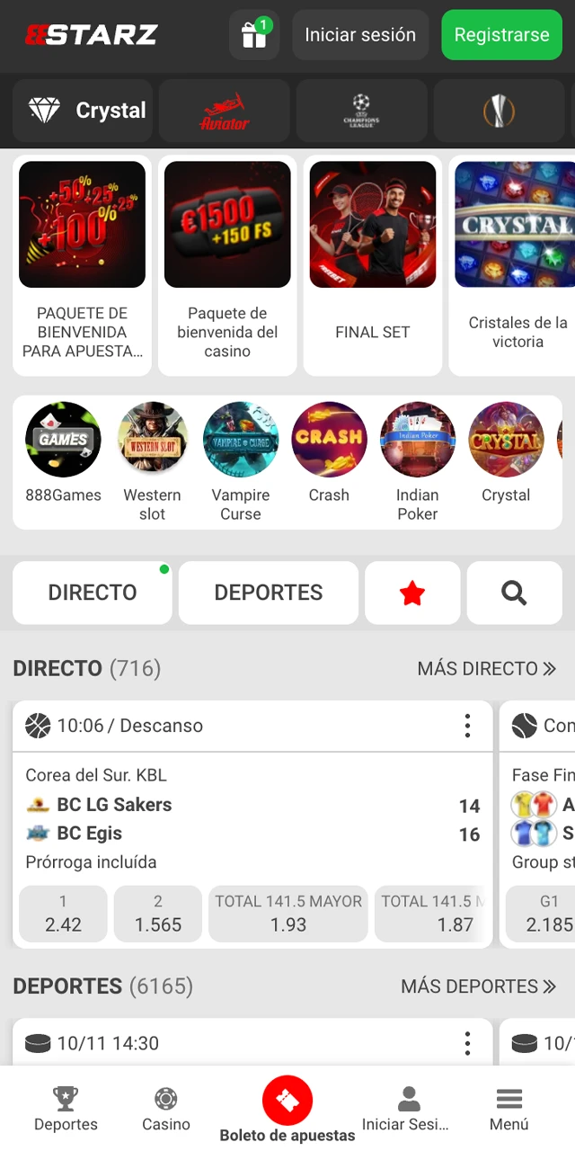 Explora la página principal de 888starz y disfruta del casino online.