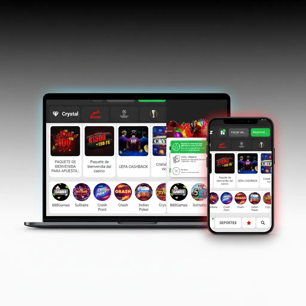 Interfaz limpia de 888starz para España: menú con Deportes, En Vivo, eSports, Casino; accesos a LaLiga, ruleta y slots