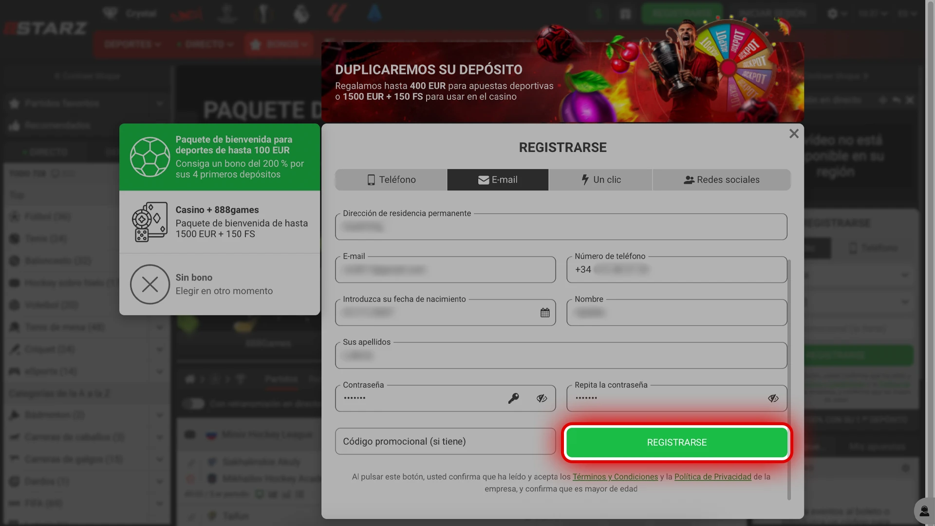 Aprende cómo tu cuenta en 888starz.