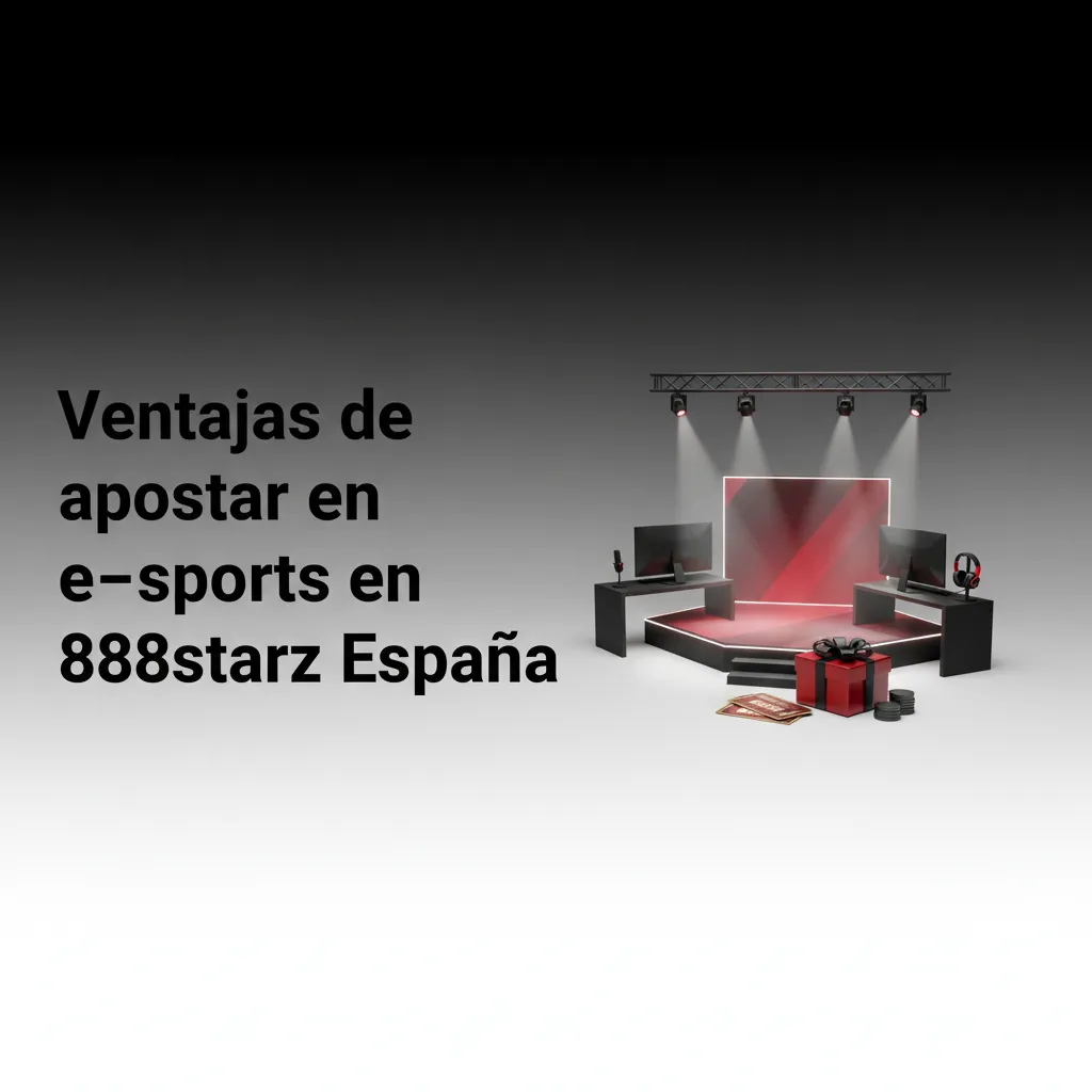 Banner de 888starz eSports España con iconos: cuotas en vivo, app con cashout, pagos locales, promos claras, soporte 24/7.