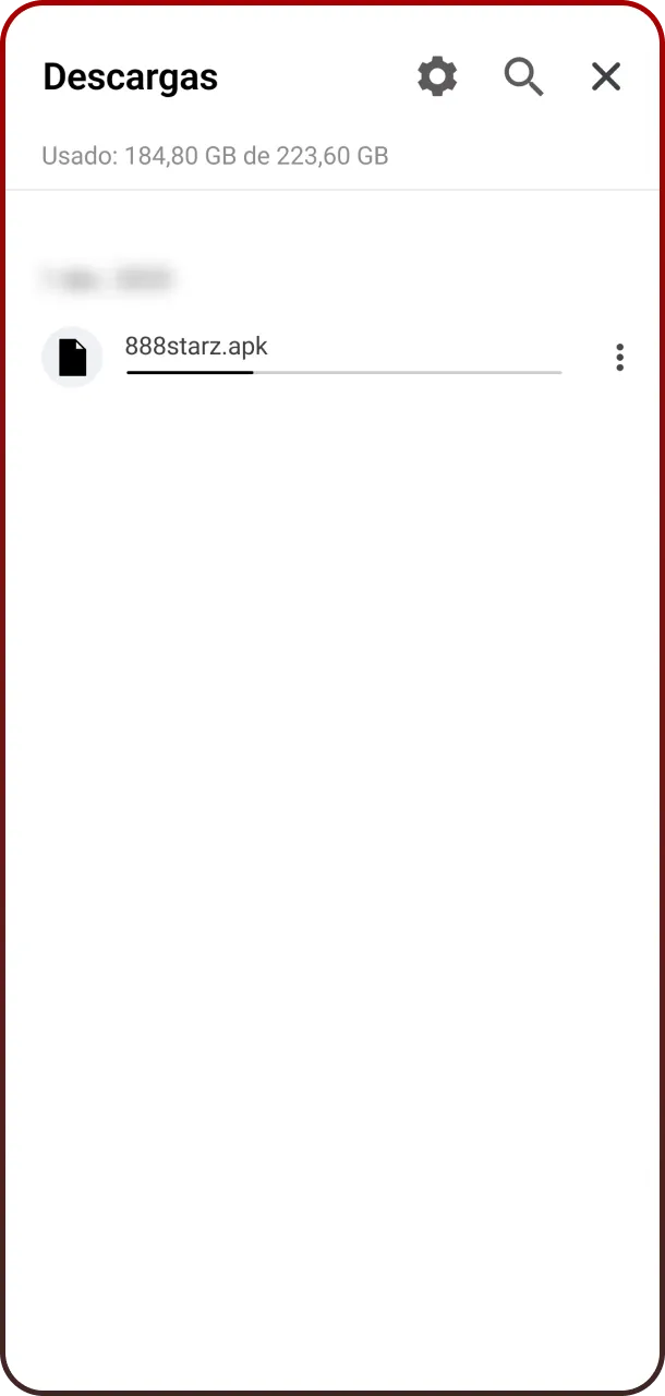 Finaliza el proceso y confirma la instalación de la App 888starz en Android.
