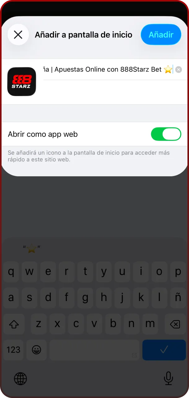 Personaliza tu acceso y reescribe el nombre de la App 888starz.