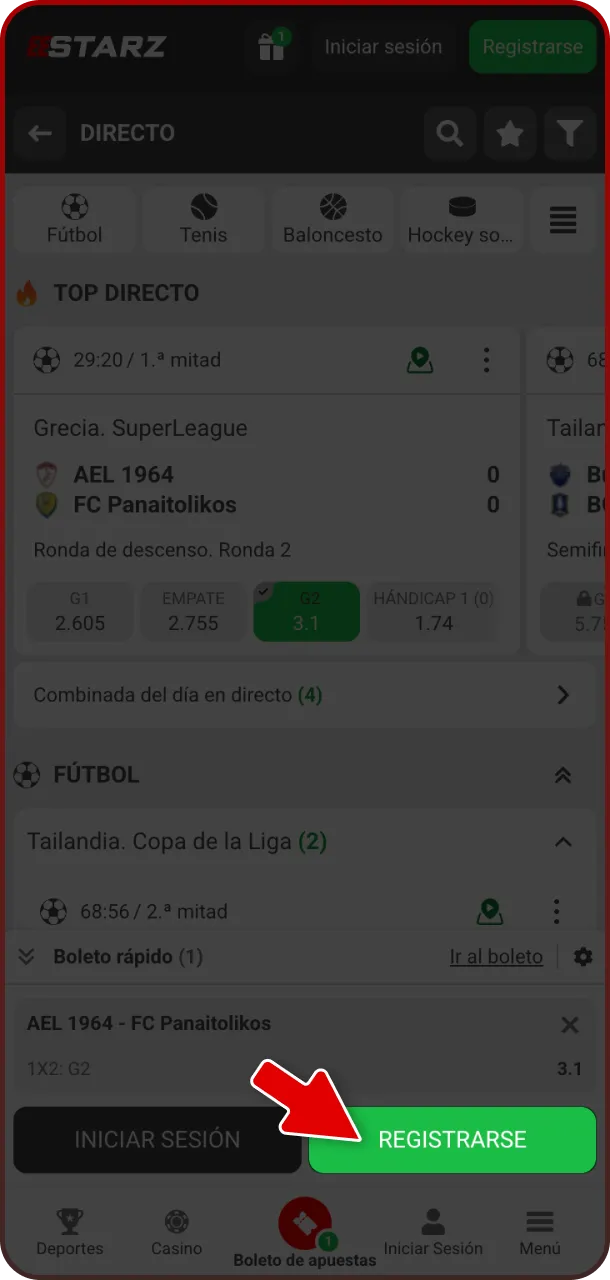 Abre el formulario de registro y comienza tu aventura ganadora en 888starz.